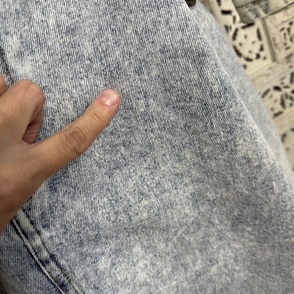 Vtg Acid Wash Denim Cropped Jacket & Trumpet Skirt Set Sz Small - Picture 6 of 10